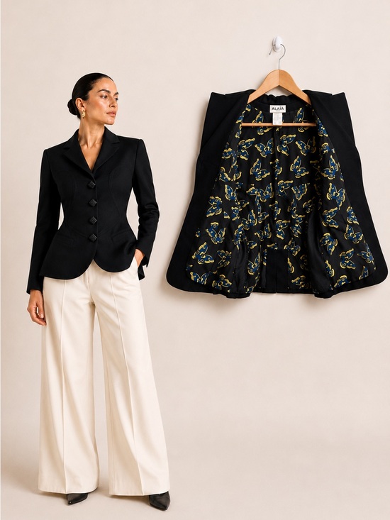 Alaia Jackets & Blazers - Vintage Azzedine Alaïa 1991 Butterfly Archive Sculpted Blazer FR 38 Jacket Rare
